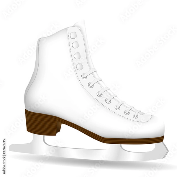 Obraz Isolated White Skate on a White Background