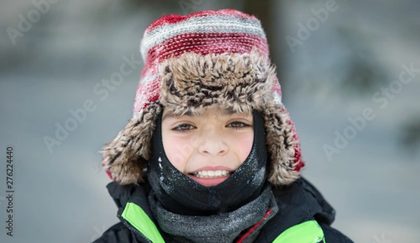 Obraz Boy bundled up for the cold weather