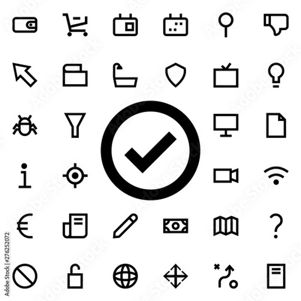 Fototapeta check icon. Universal set of web for website design and development, app development