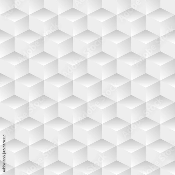 Fototapeta Seamless geometric abstract background with 3d cubes. Vector