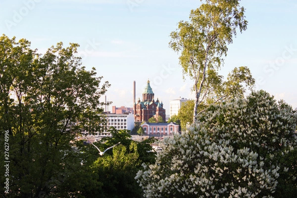 Obraz View of the city of Helsinki and the Orthodox Cathedral, Finland