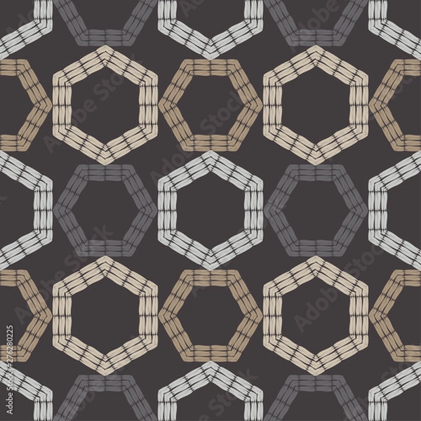 Fototapeta Ethnic boho seamless pattern. Lace. Embroidery on fabric. Patchwork texture. Weaving. Traditional ornament. Tribal pattern. Folk motif. Can be used for wallpaper, textile, wrapping, web.