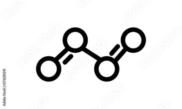 Fototapeta Minimalistic Molecular Structure Icon Representing Chemistry, Science, or Connectivity Concepts