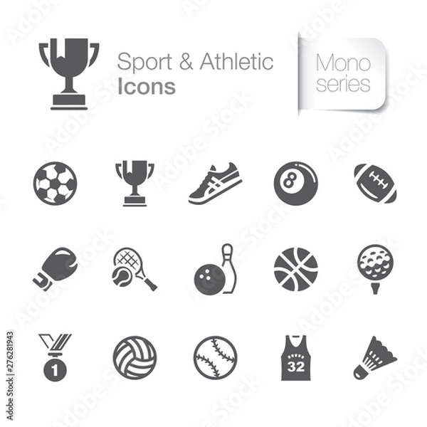 Fototapeta Sport & athletic related icons. football, jersey, basketball.