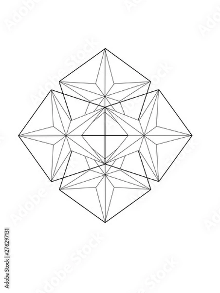 Fototapeta vector illustration of an 5 point star in pentagon