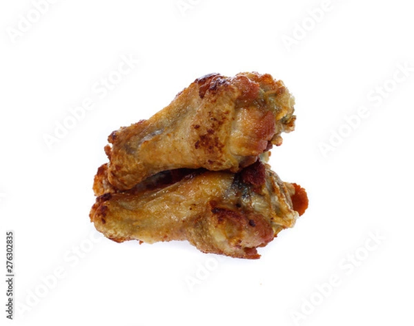 Obraz fried leg chicken  isolated