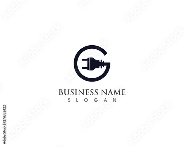 Fototapeta cable electricity with plug template vector