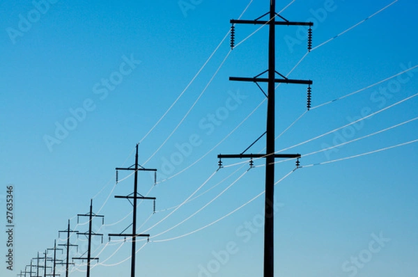 Obraz Sunlight reflecting on power lines