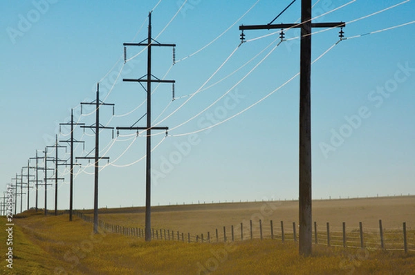 Obraz Sunlight reflecting on power lines