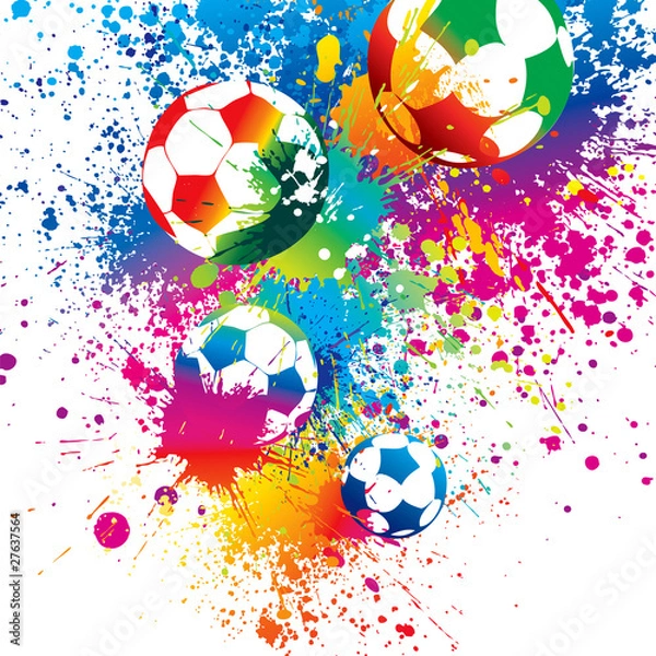 Obraz Kolorowe piłki na białym tle