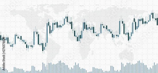 Fototapeta Financial data graph chart.