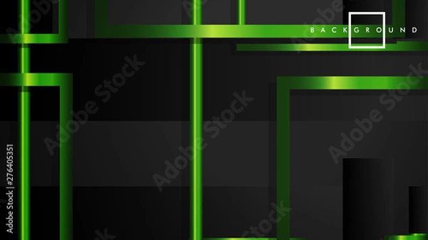 Fototapeta Vector Modern Abstract Squares Backgrounds . with a black and green metal color gradient. eps 10 template