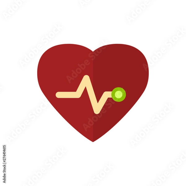 Fototapeta heart chart flat vector icon