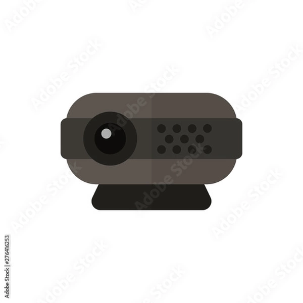 Fototapeta security camera flat vector icon
