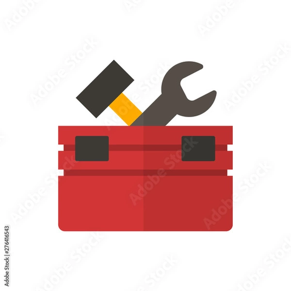Fototapeta toolbox flat vector icon