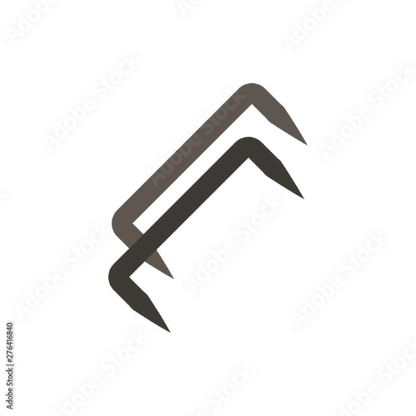 Obraz construction staples flat vector icon