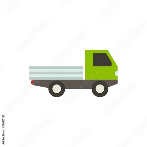 Fototapeta open van flat vector icon