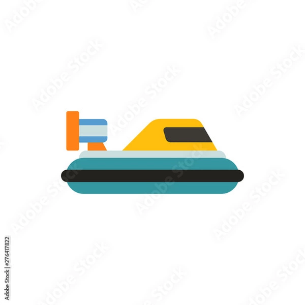 Fototapeta hovercraft flat vector icon