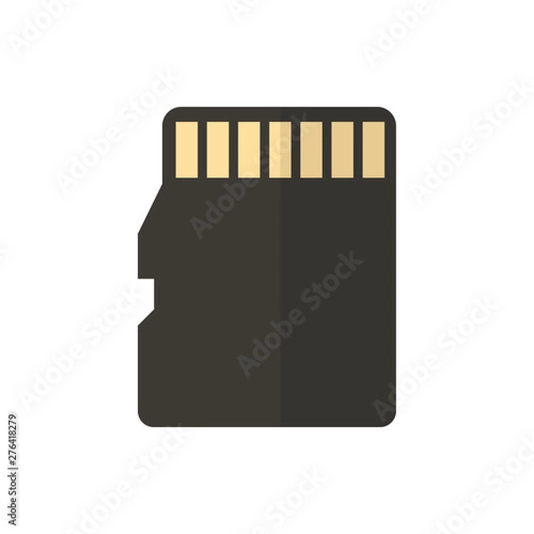 Fototapeta storage card flat vector icon