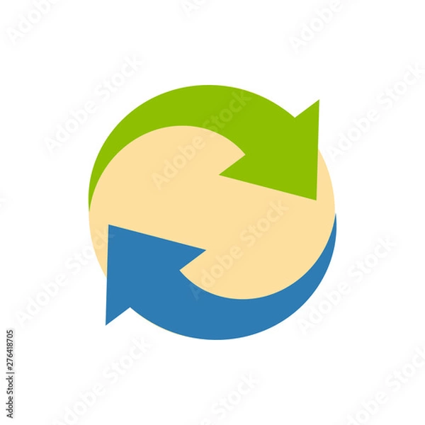 Fototapeta synchronization flat vector icon