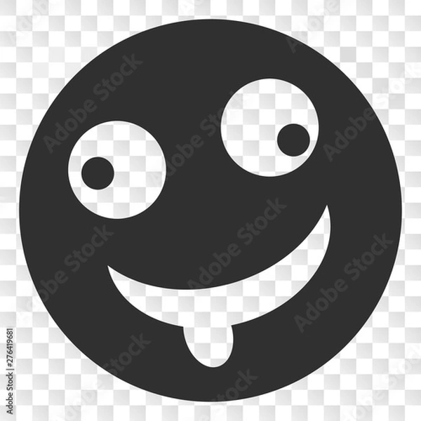 Fototapeta Idiot smiley EPS vector pictogram. Illustration contains flat idiot smiley iconic symbol on a chess transparent background.