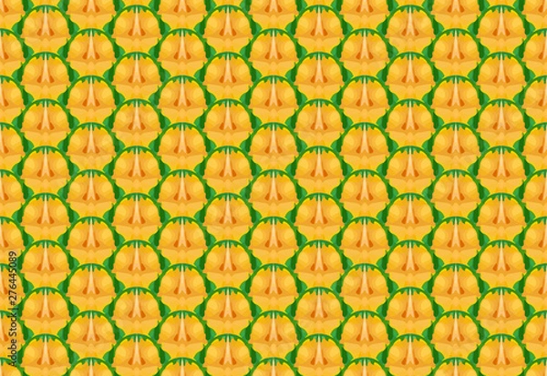 Fototapeta Seamless pineapple texture and pattern, vector
