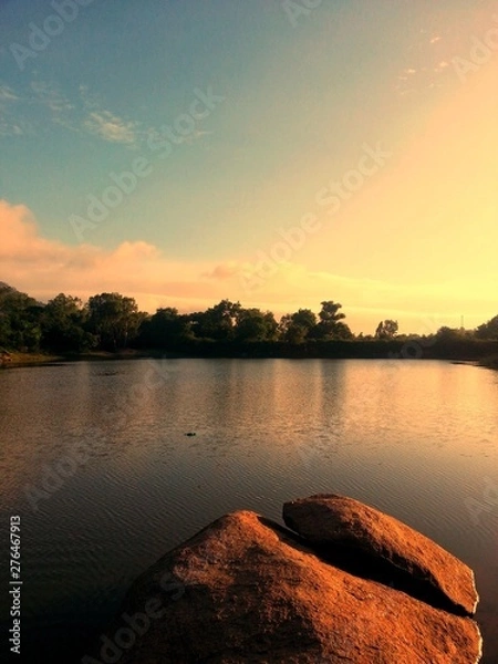 Obraz sunset on the lake