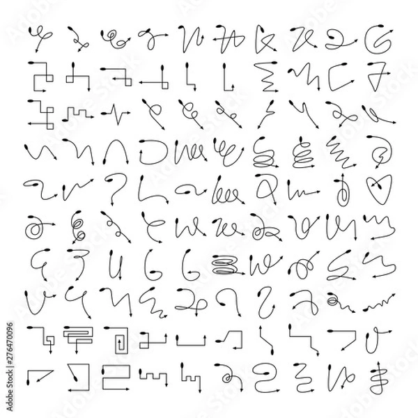 Fototapeta arrow and line bow icons set