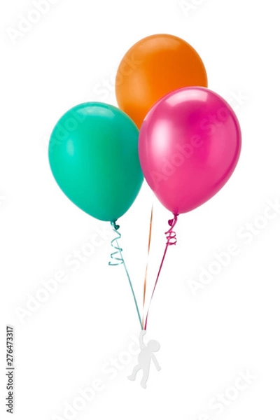 Obraz 風船を手に持って飛んでいる人