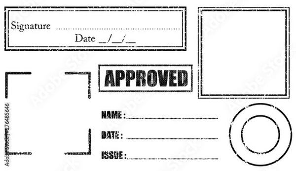 Fototapeta signature and tag stamp vector