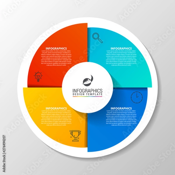 Fototapeta Infographic design template. Creative concept with 4 steps