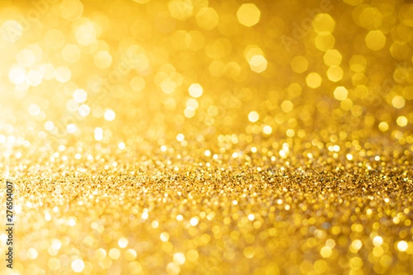 Fototapeta gold sparkle glitter abstract bokeh background Christmas