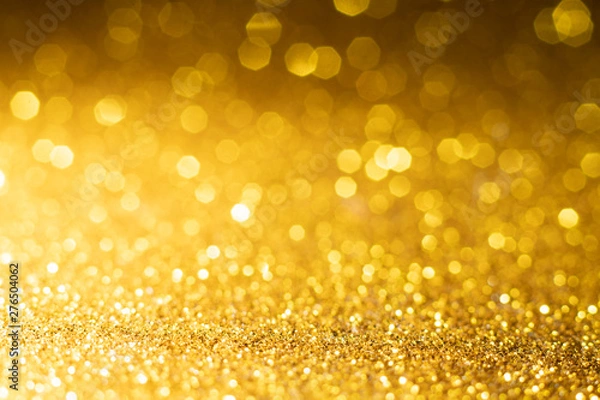 Fototapeta gold sparkle glitter abstract bokeh background Christmas