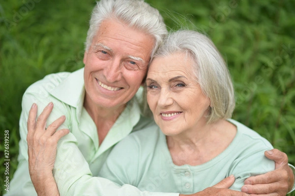 Obraz Beautiful senior couple posing in the park