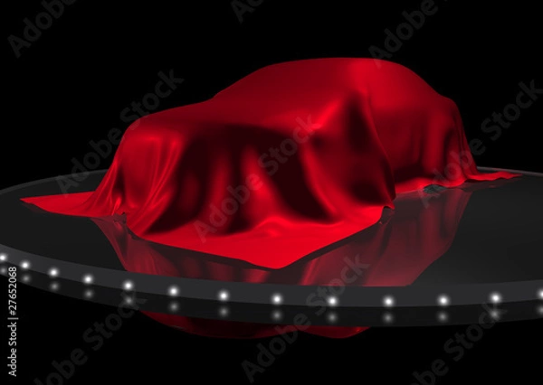 Obraz Auto unter rotem Tuch