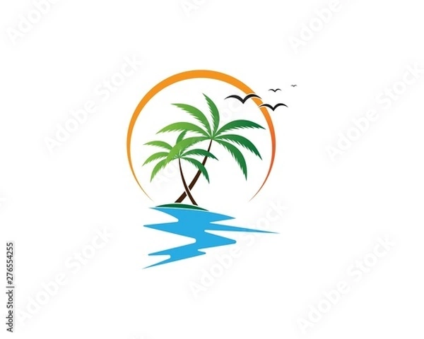 Fototapeta summer tree palm logo icon vector template