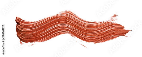 Fototapeta Smears and texture of bronze lip gloss isolated on white background