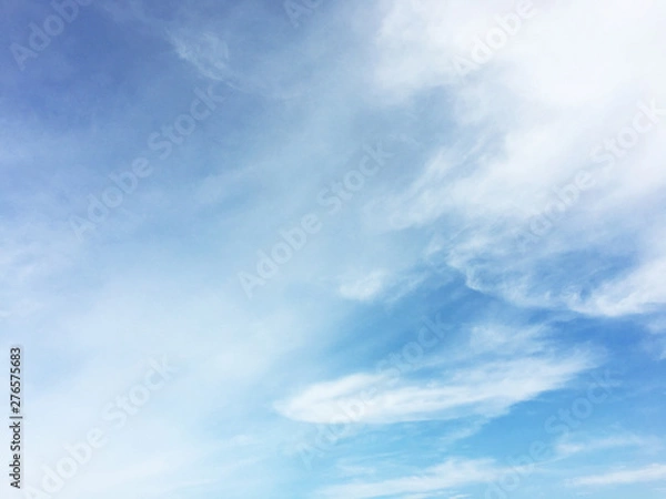 Fototapeta White clouds and blue sky background