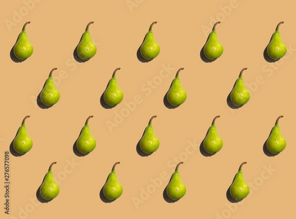 Fototapeta Pears pattern isolated on background. Fresh fruit. Nature food.