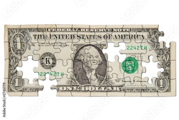 Obraz worn one dollar bill