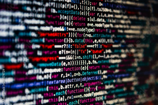 Fototapeta Programming code abstract screen of software developer