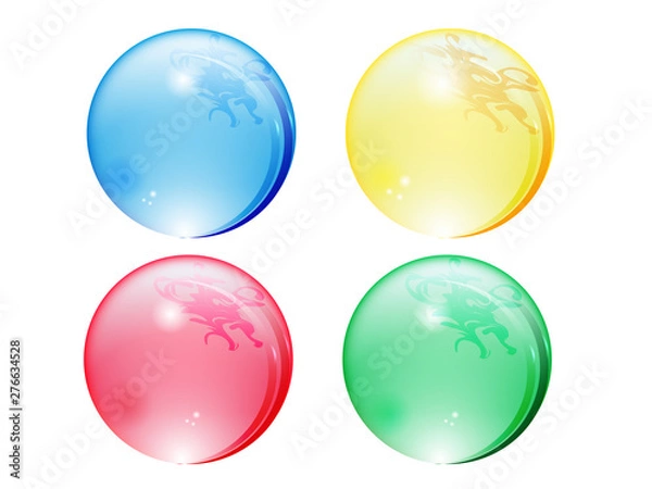 Fototapeta Set of round art abstract , colorful banners shapes.  Illustration design.
