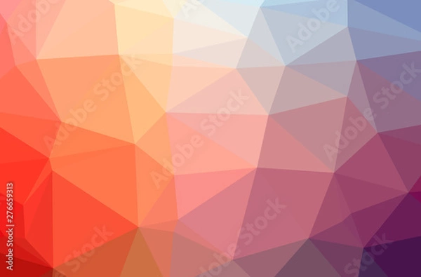 Fototapeta Illustration of abstract Blue, Red horizontal low poly background. Beautiful polygon design pattern.