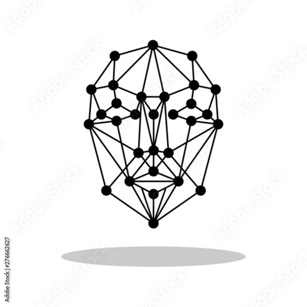 Obraz Biometric / Face recognition / Face detection icon in trendy flat style. Vector Illustration EPS 10.