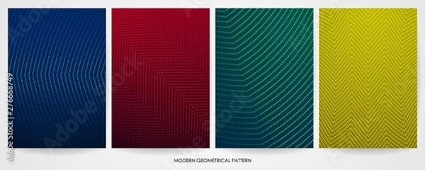 Fototapeta set of minimal cover design with modern geometric pattern