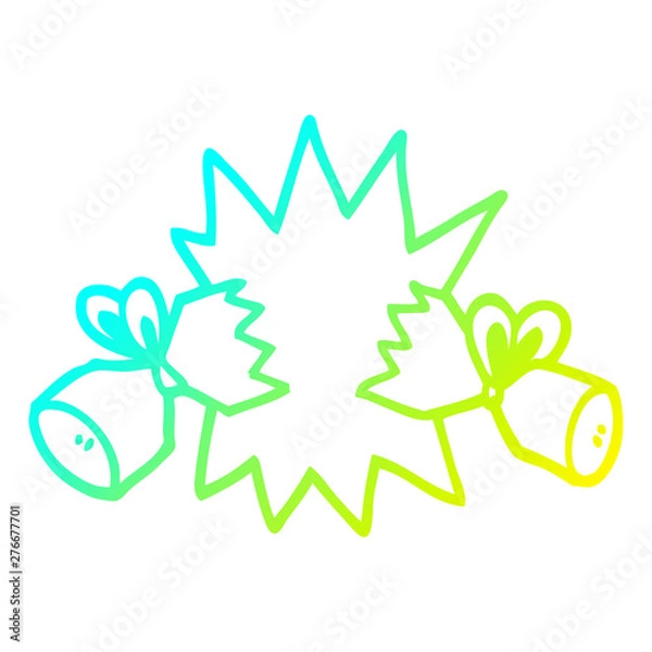 Obraz cold gradient line drawing cartoon cracker
