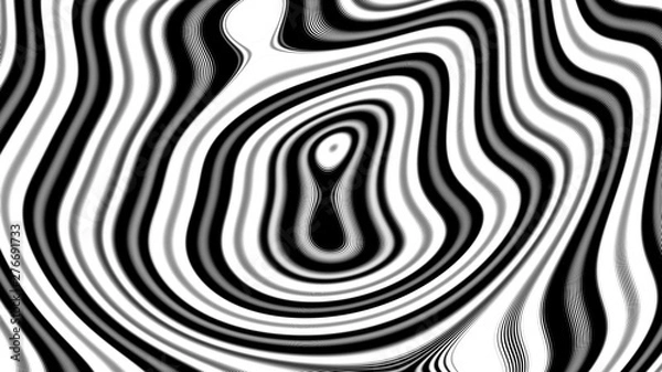 Fototapeta divergent circle wave black and white, abstract pattern
