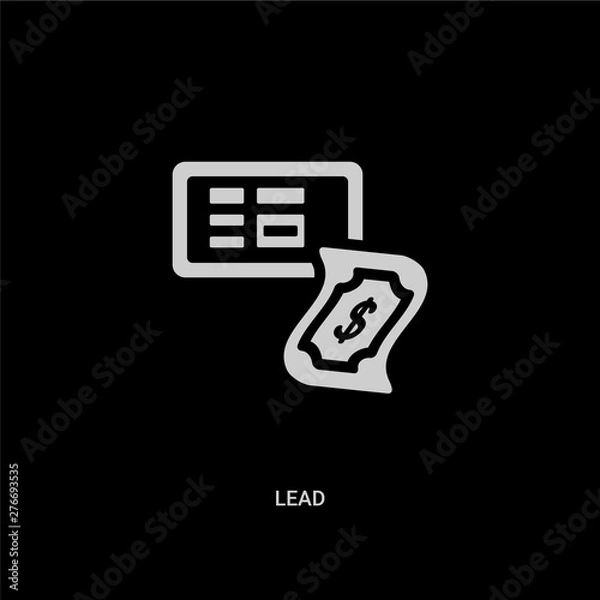 Fototapeta white lead vector icon on black background. modern flat lead from search engine optimization concept vector sign symbol can be use for web, mobile and logo.