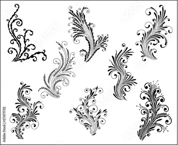 Fototapeta vector floral set