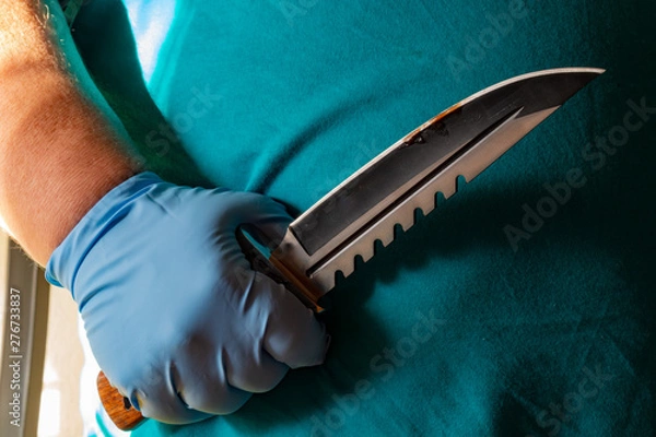 Obraz attack with a hunting knife